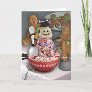 Cartes Pour Fêtes Annuelles Snowman à la glace