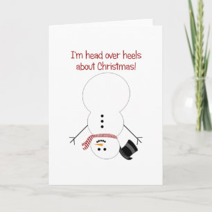 Cartes Pour Fêtes Annuelles Snowman à l'envers