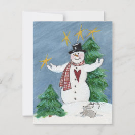 Cartes Pour Fêtes Annuelles Snowman à Tophat dit Welcome Christmas Holiday C