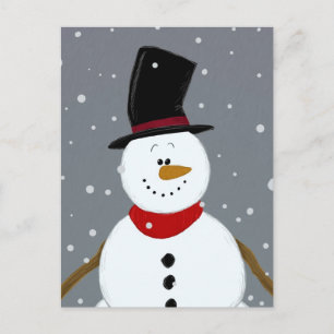 Cartes Pour Fêtes Annuelles Snowman - Argent