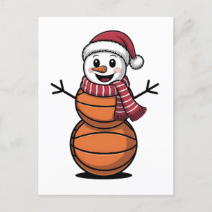 Cartes Pour Fêtes Annuelles Snowman Basketball Noël Amateurs de sport
