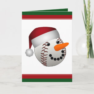 Cartes Pour Fêtes Annuelles Snowman de baseball de Noël