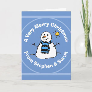 Cartes Pour Fêtes Annuelles Snowman de Noël personnalisé