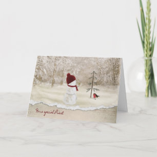 Cartes Pour Fêtes Annuelles Snowman de Noël pour prêtre