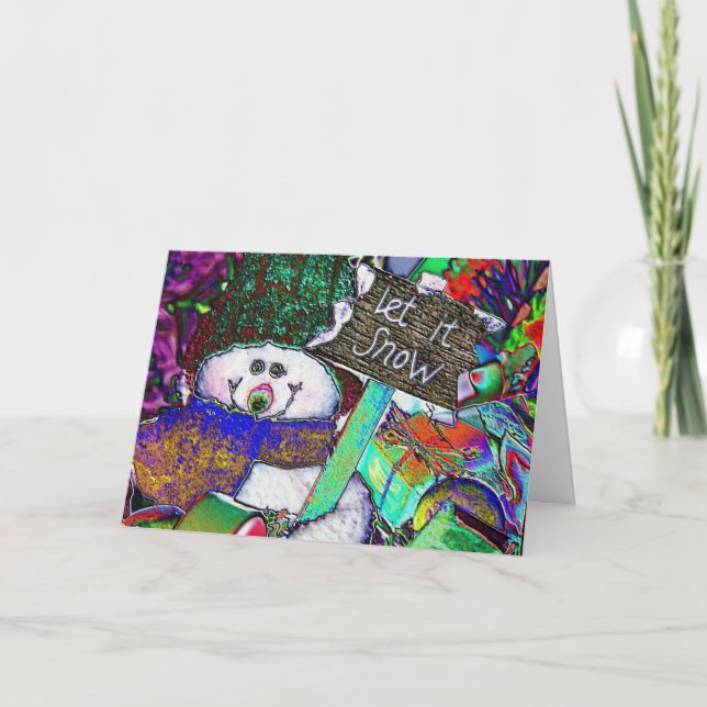 Cartes Pour Fêtes Annuelles Snowman en verre (Devant)