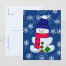 Snowman et flocons de neige. Joyeux Noël