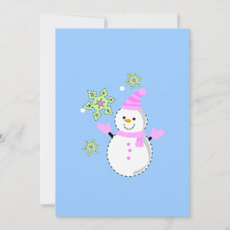 Cartes Pour Fêtes Annuelles Snowman et snowflèches petit écran