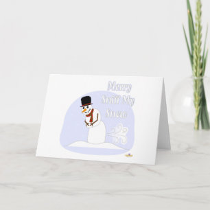 Cartes Pour Fêtes Annuelles Snowman Farer Joyeux Sniff Mon bleu neigeux