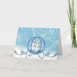 Cartes Pour Fêtes Annuelles Snowman Hiver Fête de neige Flocon de neige noir à