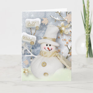 Cartes Pour Fêtes Annuelles Snowman hiver froid