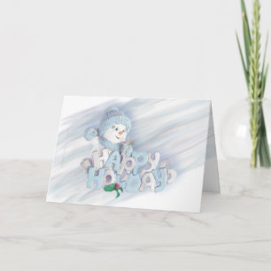Cartes Pour Fêtes Annuelles Snowman Holiday