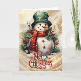 Cartes Pour Fêtes Annuelles Snowman in Top Hat Christmas