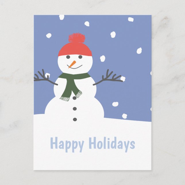 Cartes Pour Fêtes Annuelles Snowman Joyeuses vacances Noël (Devant)