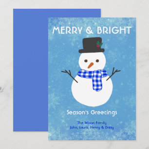 Cartes Pour Fêtes Annuelles Snowman Joyeux & Joyeuses Fêtes brillants Personna