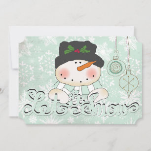 Cartes Pour Fêtes Annuelles Snowman Laisser neiger Noël vacances
