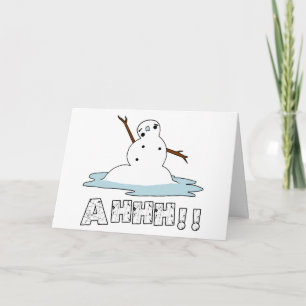 Cartes Pour Fêtes Annuelles Snowman Melting