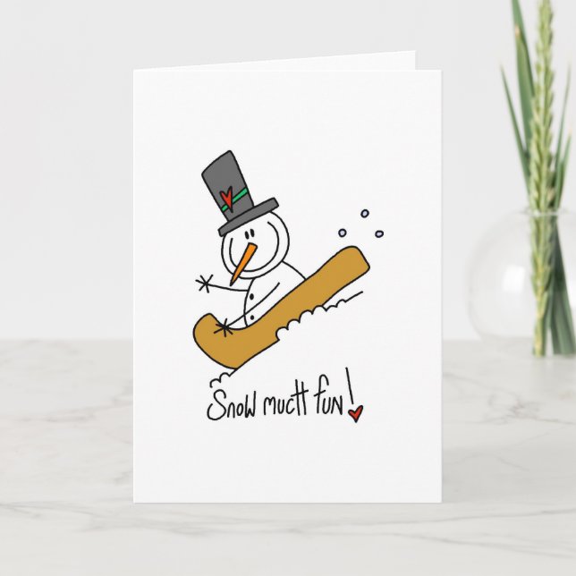 Cartes Pour Fêtes Annuelles Snowman neige beaucoup de plaisir (Devant)