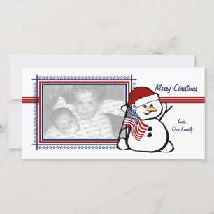 Cartes Pour Fêtes Annuelles Snowman patriotique
