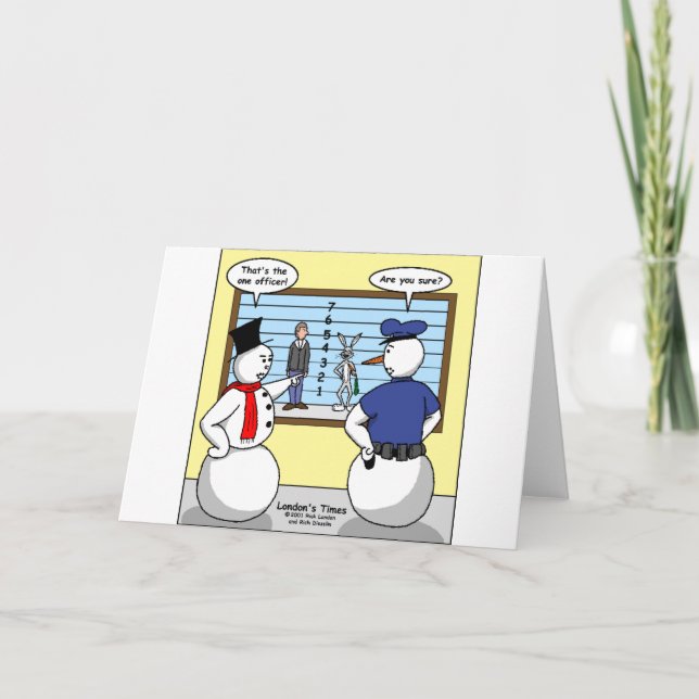 Cartes Pour Fêtes Annuelles Snowman sans bruit Bunny Suspect Cadeaux et Tee -  (Devant)
