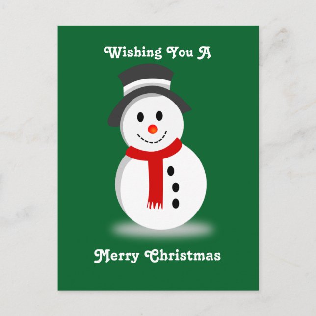 Cartes Pour Fêtes Annuelles Snowman souriant (Devant)