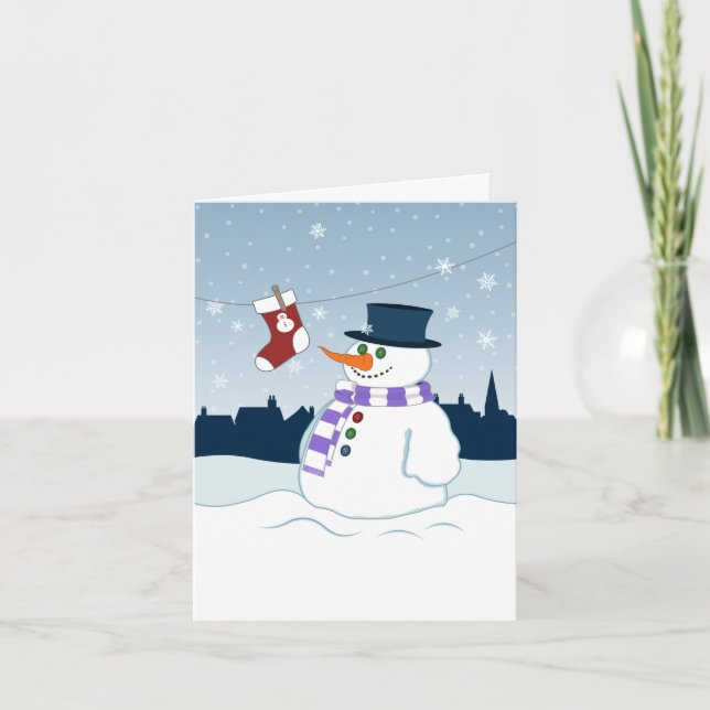 Cartes Pour Fêtes Annuelles Snowman & Stocker Noël (Devant)