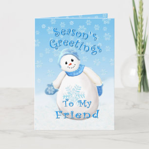 Cartes Pour Fêtes Annuelles Snowman Wonderland for Friend Christmas Card