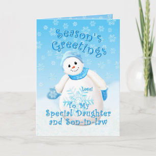 Cartes Pour Fêtes Annuelles Snowman Wonderland pour la fille et le gendre