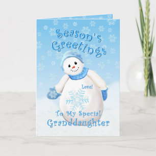 Cartes Pour Fêtes Annuelles Snowman Wonderland pour Noël à la petite fille