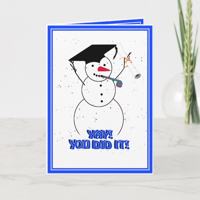 Cartes Pour Fêtes Annuelles Snowman * YAY ! Vous l'avez fait ! Diplôme (Devant)