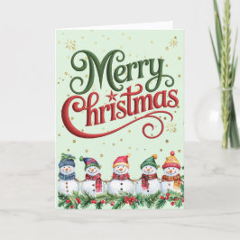 Cartes Pour Fêtes Annuelles Snowmen coloré