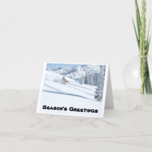 Cartes Pour Fêtes Annuelles snowmobile, Bonnes Fêtes