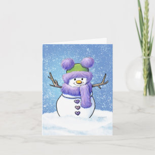 Cartes Pour Fêtes Annuelles Snowperson d'hiver