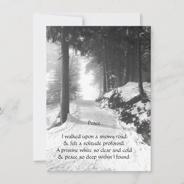 Cartes Pour Fêtes Annuelles Snowroad Peace Poem Holiday (Devant)