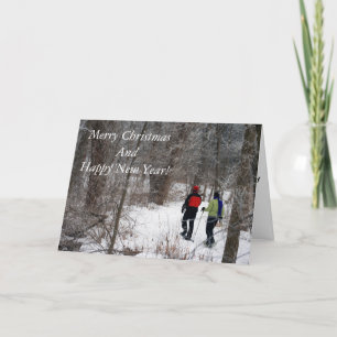 Cartes Pour Fêtes Annuelles Snowshoeing en parc