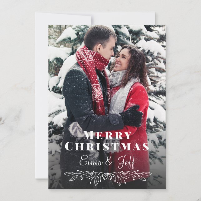 Cartes Pour Fêtes Annuelles SnowWinter Joyeux Noël Photo de Noël (Devant)