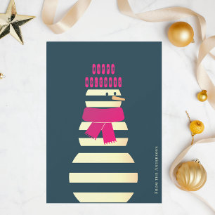 Cartes Pour Fêtes Annuelles Snowwoman l'homme de neige son noël