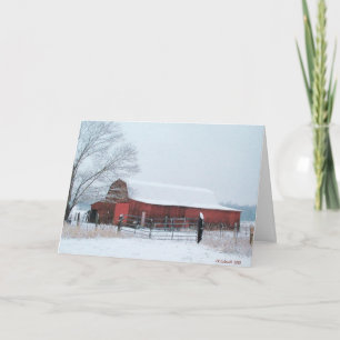 Cartes Pour Fêtes Annuelles Snowy Barn Christmas 1