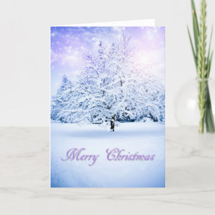 Cartes Pour Fêtes Annuelles Snowy Christmas Tree