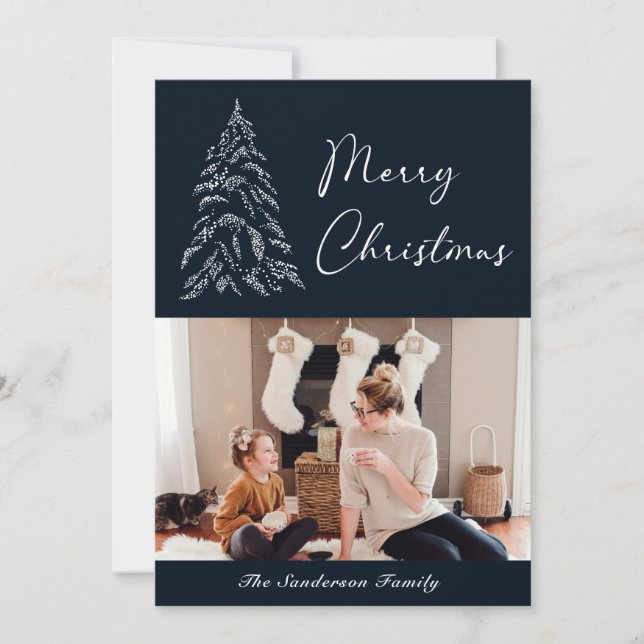 Cartes Pour Fêtes Annuelles Snowy Christmas tree Photo Marine (Devant)