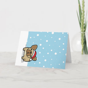 Cartes Pour Fêtes Annuelles Snowy Fawn Frenchie
