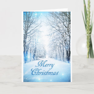 Cartes Pour Fêtes Annuelles Snowy Lane Christmas Card