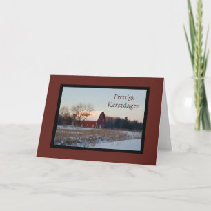 Cartes Pour Fêtes Annuelles Snowy Red Grange Prestige Kerstdagen Néerlandais N