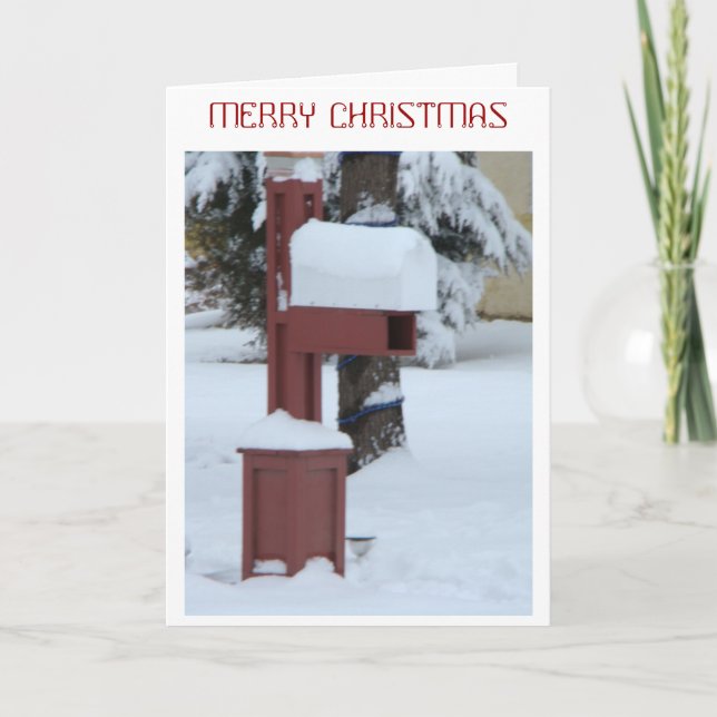 Cartes Pour Fêtes Annuelles Snowy Red Mail (Devant)