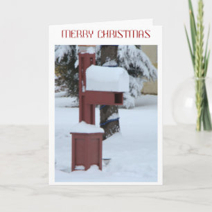 Cartes Pour Fêtes Annuelles Snowy Red Mail