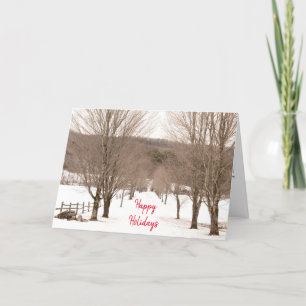 Cartes Pour Fêtes Annuelles Snowy Vermont Colleague Co Worker Employé