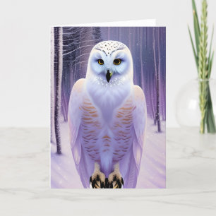 Cartes Pour Fêtes Annuelles Snowy Winter Owl christmas card