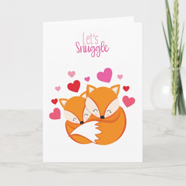 Cartes Pour Fêtes Annuelles Snuggle Fox Valentine's Greeting Card (Devant)