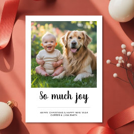 Cartes Pour Fêtes Annuelles So Much Joy Family dog christmas Photo card