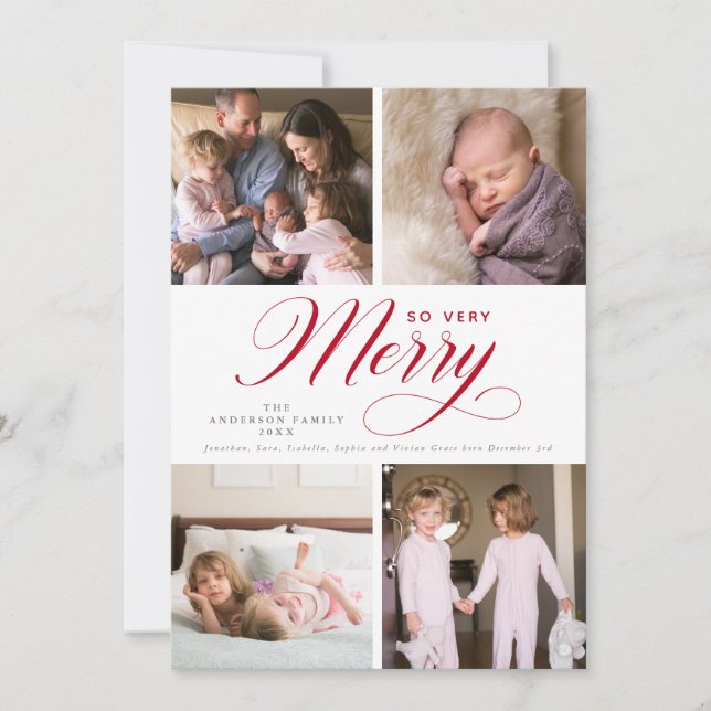 Cartes Pour Fêtes Annuelles So Very Joyeux 4 Photo Noël (Devant)