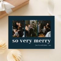 So Very Merry Blue Modern 3 Photo Collage